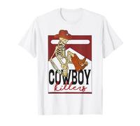 Western Cowboy Vintage Punchy Cowboy Killers Skull Squelette T-Shirt