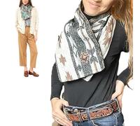 Western Cowboy Warm Neck Hood,Womens Neck Warmer with Snap Closure,Winter Windproof Fleece Scarves For Outdoor & Cold Weather (G)