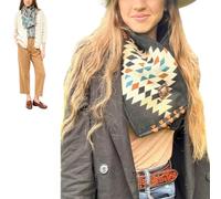 Western Cowboy Warm Neck Hood,Womens Neck Warmer with Snap Closure,Winter Windproof Fleece Scarves For Outdoor & Cold Weather (BB)