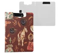 Western Cowboys Artwork Porte-bloc avec dossier horizontal et vertical Double clips avec couverture rigide