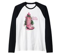 Western Cowboys, Howdy Christmas and Tree, Bottes de Cowboy Roses Manche Raglan