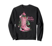 Western Cowboys, Howdy Christmas and Tree, Bottes de Cowboy Roses Sweatshirt