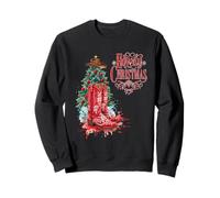 Western Cowboys, Howdy Christmas and Tree, Bottes de Cowboy Sweatshirt