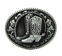 Western Cowboys ovale Vintage bottes fleur métal boucle, accessoire de mode Jean, bottes boucle pour hommes et femmes, taille 3,5 "* 2,7", poids 2,68 oz