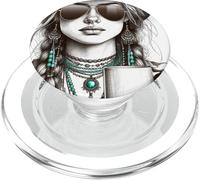 Western Cowgirl and Coffee Wild West Cowgirls PopSockets PopGrip pour MagSafe