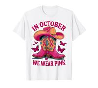 Western Cowgirl en Octobre, Nous portons Un Cancer du Sein Rose T-Shirt