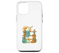 Western Cowgirl Turquoise Guitar Boots & Sunflower Aesthetic Coque pour iPhone 12/12 Pro