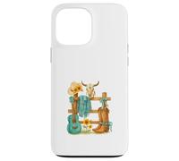 Western Cowgirl Turquoise Guitar Boots & Sunflower Aesthetic Coque pour iPhone 13 Pro Max