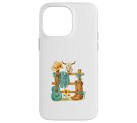Western Cowgirl Turquoise Guitar Boots & Sunflower Aesthetic Coque pour iPhone 14 Pro Max