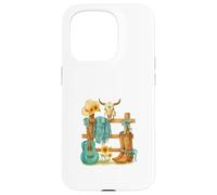 Western Cowgirl Turquoise Guitar Boots & Sunflower Aesthetic Coque pour iPhone 15 Pro