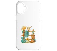 Western Cowgirl Turquoise Guitar Boots & Sunflower Aesthetic Coque pour iPhone 16 Plus