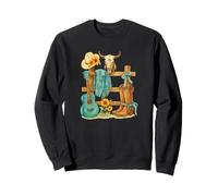 Western Cowgirl Turquoise Guitar Boots & Sunflower Aesthetic Sweatshirt