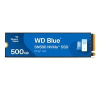 WD Blue SN580 M.2 NVMe SSD 500 Go, PCIe Gén. 4 x4, avec vitesse de lecture jusqu'à 4 000 Mo/s.