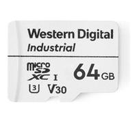 Western Digital Industrial - Carte mémoire flash - 64 Go - Video Class V30 / UHS-I U3 - microSDXC UHS-I - blanc Blanc