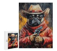 Western Dog Sheriff Art Print Puzzle 1000 Pièces Educa Jouet en Bois Cadeau Unique Décoration Intérieure Jeu Éducatif Challenge Toy Adultes Et Enfants À Partir De 14 Ans 500 PCS