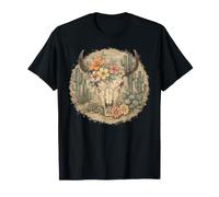 Western Floral Skull Cowboy Ranch Life Desert Cattle Ranchs T-Shirt