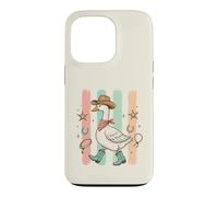 Western Goose Chapeau de Cowboy Bottes drôles Oies Silly Bird Lover Coque pour iPhone 13 Pro