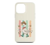 Western Goose Chapeau de Cowboy Bottes drôles Oies Silly Bird Lover Coque pour iPhone 13 Pro Max