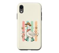 Western Goose Chapeau de Cowboy Bottes drôles Oies Silly Bird Lover Coque pour iPhone XR