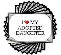 Western Home Decor Stickers Chapeau | I Love My Adopted Daughter Crazy Best Sticker Pack (6 x 9 cm)