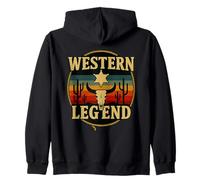 Western Legend Cowboy Motif tête de Mort et étoile de shérif Sweat à Capuche