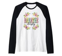 Western Leopard Breathe Deep Floral Santé mentale Stress Manche Raglan