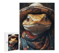 Western Lizard with Hat Puzzle 1000 Pièces Educa Jouet en Bois Cadeau Unique Décoration Intérieure Jeu Éducatif Challenge Toy Adultes Et Enfants À Partir De 14 Ans 500 PCS