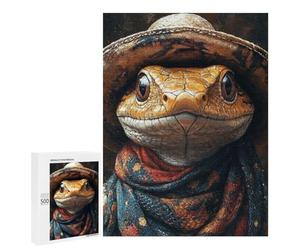 Western Lizard with Hat Puzzle 1000 Pièces Educa Jouet en Bois Cadeau Unique Décoration Intérieure Jeu Éducatif Challenge Toy Adultes Et Enfants À Partir De 14 Ans 500 PCS