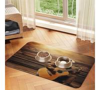 Western Music Tapis de nourriture pour chien, tapis d'alimentation absorbant pour gamelles d'eau et de nourriture - Tapis de placement antidérapant pour sols - Imperméable - Séchage rapide - Pour