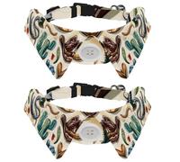 Western Nature Collier pour chien Cactus Serpent Owboy Bottes et chapeau Nœud papillon Confortable Réglable Collier pour petits garçons et filles Animaux domestiques