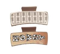 Western Print Hair Clips, Square Hair Fixed Claw Clip, Western Cowboy Design Hair Clips, Strong Hold Jaw Clips, Hair Clips for Parties, Cowboy Style Hair Clip, Classic Hair Clips for Night Out,