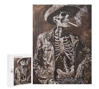 Western Skeleton Smoking -2 Puzzle 1000 Pièces Educa Jouet en Bois Cadeau Unique Décoration Intérieure Jeu Éducatif Challenge Toy Adultes Et Enfants À Partir De 14 Ans 500 PCS