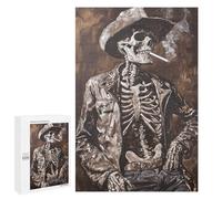 Western Skeleton Smoking -2 Puzzle 1000 Pièces Educa Jouet en Bois Cadeau Unique Décoration Intérieure Jeu Éducatif Challenge Toy Adultes Et Enfants À Partir De 14 Ans 1000 PCS