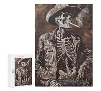 Western Skeleton Smoking -2 Puzzle 1000 Pièces Educa Jouet en Bois Cadeau Unique Décoration Intérieure Jeu Éducatif Challenge Toy Adultes Et Enfants À Partir De 14 Ans 300 PCS