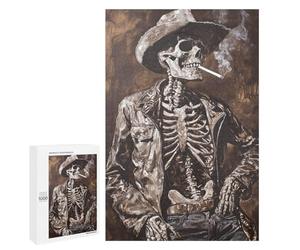 Western Skeleton Smoking -2 Puzzle 1000 Pièces Educa Jouet en Bois Cadeau Unique Décoration Intérieure Jeu Éducatif Challenge Toy Adultes Et Enfants À Partir De 14 Ans 1000 PCS