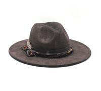 Western Styles Fedoras Chapeau pour soirée accrocheuse Thème Halloween Ceinture tissée pour festival de musique Chapeau vieilli