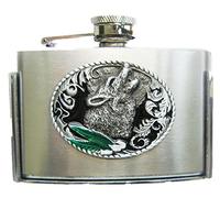 Western Wolf Three Ounce Stainless Steel Flask Belt Buckle Boucle de ceinture