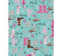 WesternThemed Notebook: Cowgirl Boots and Hat Journal, College Ruled, 100 Pages, 7.5" x 9.25", For girls and women who love all things Country and turquoise