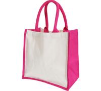 Westford Mill Midi Sac en jute / Shopper / Sac à provisions, 14 litres (2 pièces/paquet) BC4534 (Taille unique) (Fuchsia)