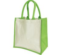 Westford Mill Midi Sac en jute / Shopper / Sac à provisions, 14 litres (2 pièces/paquet) BC4534 (Taille unique) (Vert pomme)