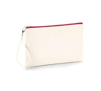 Westford Mill Bracelet en Toile Fermeture éclair Poche - Trousse Accessoire Sac - Naturel/Rouge