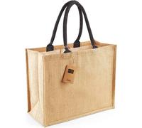 Westford Mill - Sac à provisions "Classic", jute PC5451 (Taille unique) (Naturel/Noir)