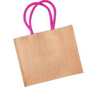 Westford Mill Sac de jute / sac à provisions, 21 litres (2 pièces/paquet) BC4513 (Taille unique) (Nature/Fuchsia)