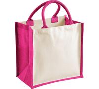Westford Mill - Sac de transport "Midi", jute RW10169 (taille unique) (Fuchsia)