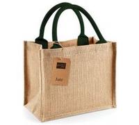 Westford Mill - Sac en jute (6 litres) (Lot de 2) (Taille unique) (Naturel/Vert forêt) - UTBC4155 Naturel/Vert forêt G