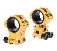 WestHunter Optics Adjustable Height Dovetail Scope Rings, 1 inch 30 mm Precision Scope Mount | Gold
