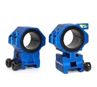 WestHunter Optics Precision Picatinny Scope Rings, 34 mm Tube Adjustable Height Scope Mount with Bubble Level, 30 mm & 25.4 Adapter | Blue