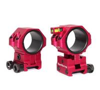 WestHunter Optics Precision Picatinny Scope Rings, 34 mm Tube Adjustable Height Scope Mount with Bubble Level, 30 mm & 25.4 Adapter | Red