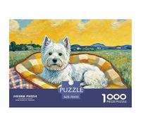 Westie 1000 Pièces Jigsaw Puzzle Animal de Compagnie Chien À Partir De 14 Ans Artistique Cadeaux Défi Activité Créative 70x50cm/1000pcs