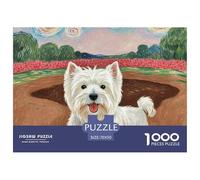 Westie 1000 Pièces Jigsaw Puzzle Animal de Compagnie Chien pour Adultes Détente Jeu Éduchatif Défi Jouets 70x50cm/1000pcs